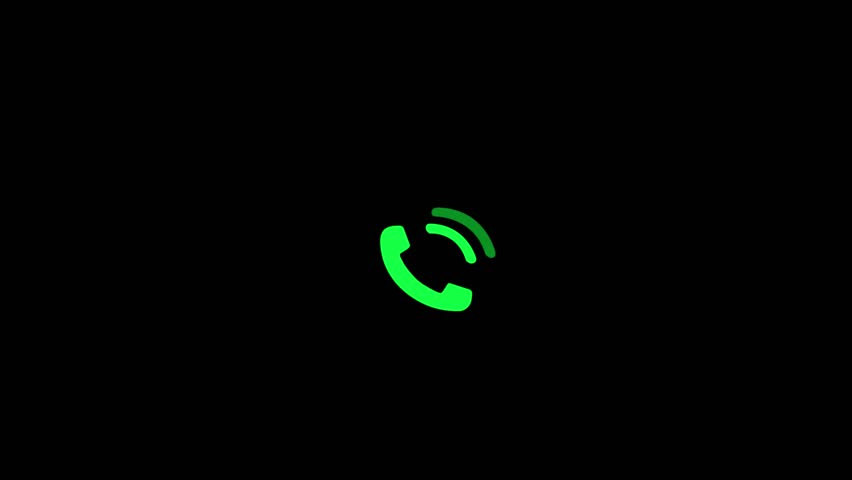 Phone Calling icon Animation. on the black background .