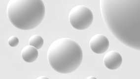 Smooth clean white spheres gently floating upwards. Modern minimalist design. Clean and contemporary aesthetic suitable for technology, healthcare, and interior design. - Powered by Shutterstock - Get 15% off with code: PIKWIZARD15