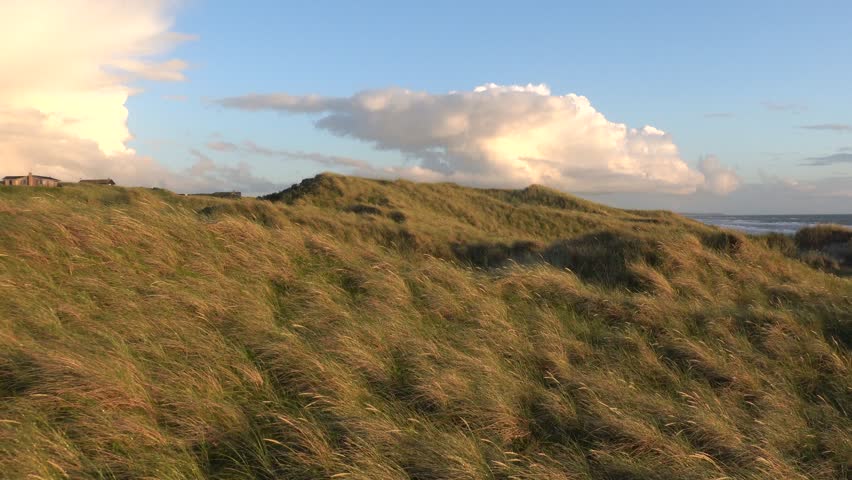 Hirtshals, Denmark A sunset view over a beach and dunes on the North Sea