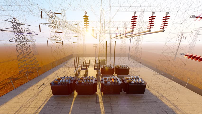 High voltage power lines and substation facilities