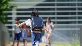 Elementary school student going to school friends - Powered by Shutterstock - Get 15% off with code: PIKWIZARD15