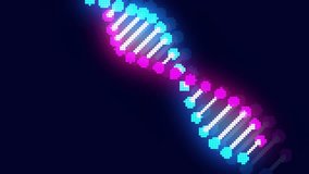 Science, neon and glow of dna on black background for genetic information storage and graphic icon with stem. Double helix, spiral shape and strand for evolution, transmission and chromosomes. - Powered by Shutterstock - Get 15% off with code: PIKWIZARD15