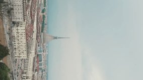 Vertical video,Top view of Turin cityscape, camera zooming - Powered by Shutterstock - Get 15% off with code: PIKWIZARD15