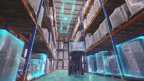 Futuristic concept of a modern warehouse. Visualization of a modern warehouse. Visualization of artificial intelligence. - Powered by Shutterstock - Get 15% off with code: PIKWIZARD15