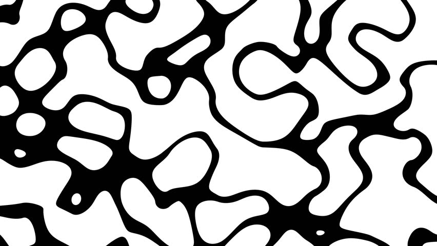 Abstract Waving black lines on white Background. Looping 4k animation of an abstract fractal digital lines background