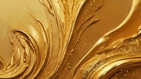 Gold acrylic liquid abstract background with sparkling gold Glitter blend texture. liquid paint moves with glowing grains. 4k - Powered by Shutterstock - Get 15% off with code: PIKWIZARD15