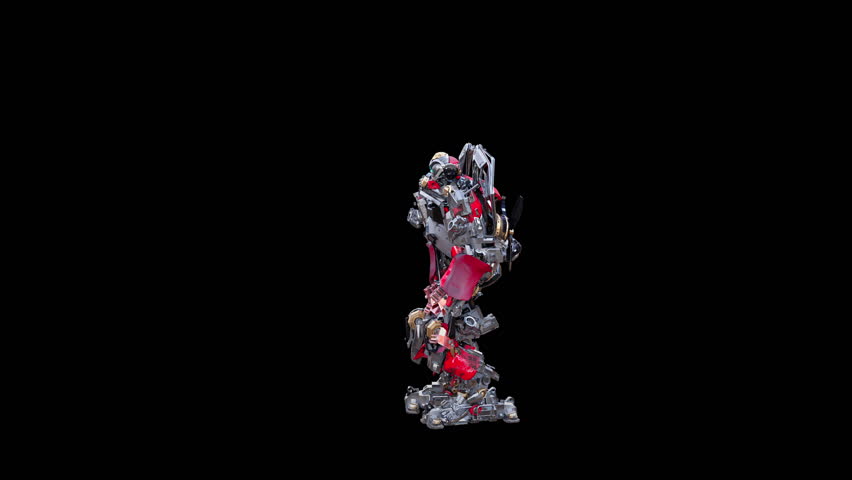 Character Robot Dancing, Robot with Realistic, 3D Rendering Animation, Included in the end of the clip with Alpha matte.