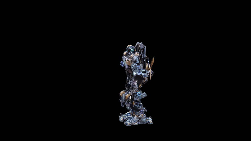Character Robot Dancing, Robot with Realistic, 3D Rendering Animation, Included in the end of the clip with Alpha matte.