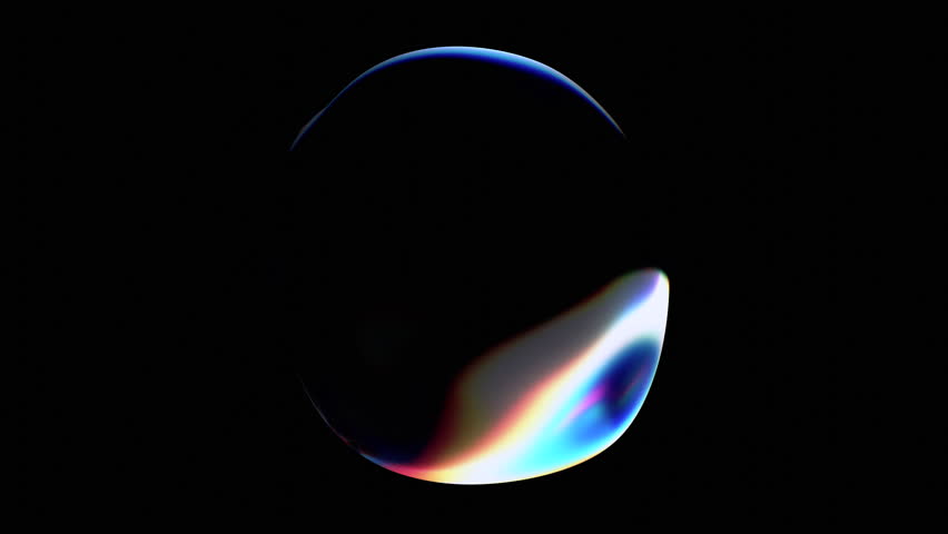 Abstract animation, background design with iridescent wavy circle, 4k looping video, 3d render