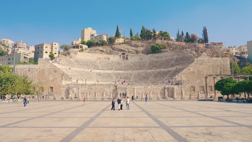 A shot of the Roman amphitheater in Jordan, in the capital, Amman