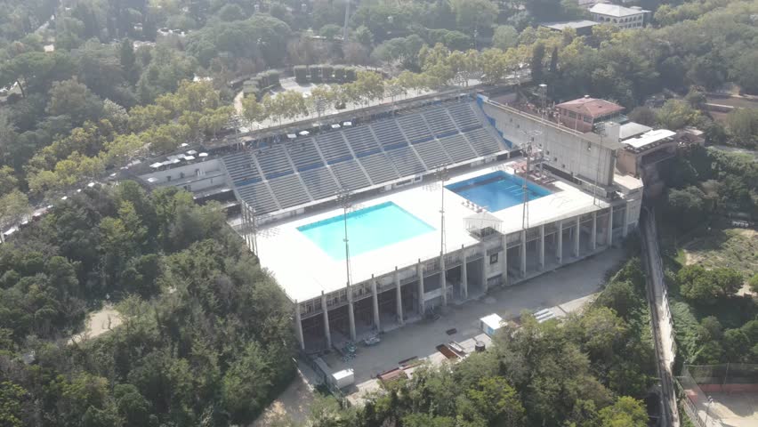 Diving Pool And City Views, Barcelona, Spain