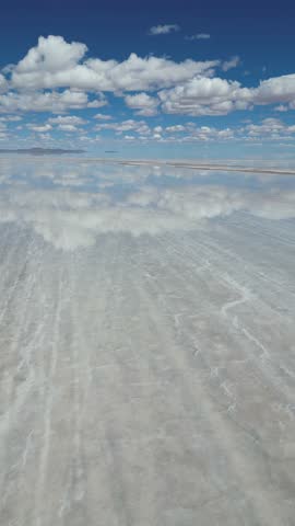 Aerial video of the Salt Desert in Uyuni, Bolivia