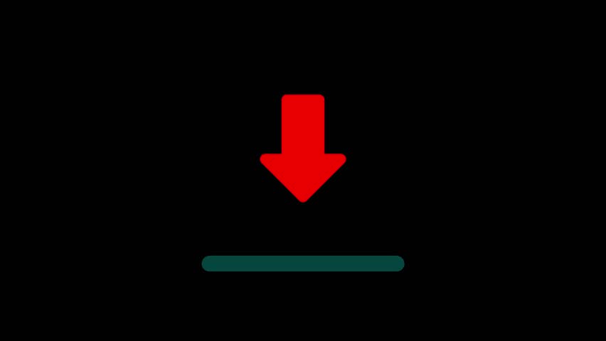 Download loading icon animation on black background.