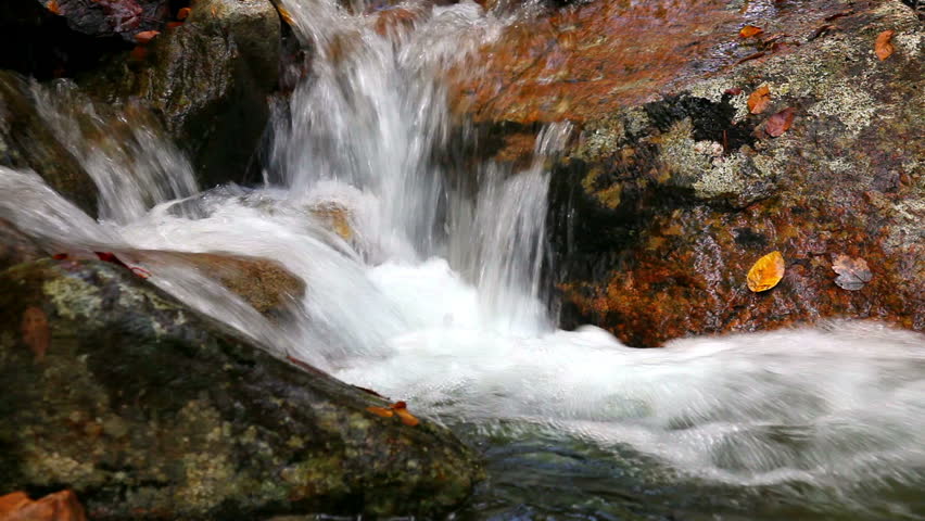 Flow of water in a mountain stream