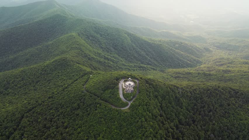 Serene Aerial View of the Lush Green Appalachian Forest near Brasstown Bald, Georgia