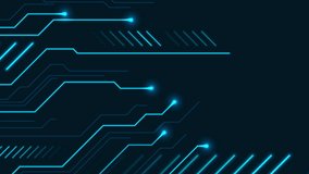 Abstract blue neon technology background with circuit board lines. Futuristic computer chip motion design. Video animation Ultra HD 4K 3840x2160 - Powered by Shutterstock - Get 15% off with code: PIKWIZARD15