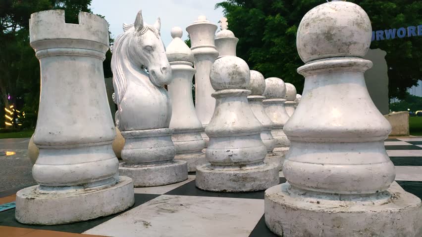 A giant white chess piece