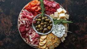 Delicious Charcuterie Board with Cheese, Meats, Olives, and Crackers - Powered by Shutterstock - Get 15% off with code: PIKWIZARD15