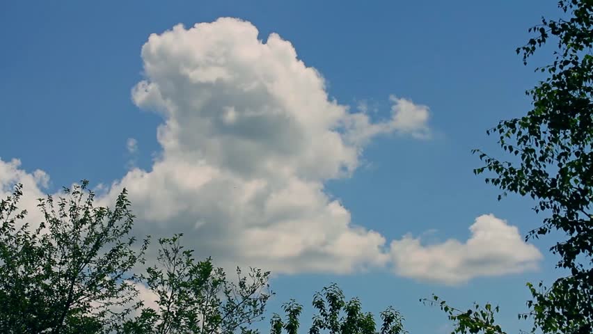 Timelapse of clouds that move and become in the shape of a dog runing