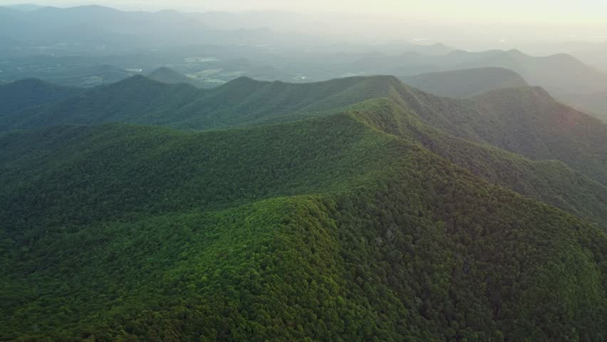 Serene Aerial View of the Lush Green Appalachian Forest near Brasstown Bald, Georgia