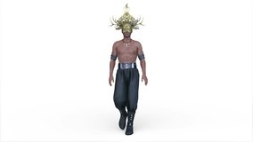 3D rendering of a walking crowned warrior with unique designs.　Not AI-generated material - Powered by Shutterstock - Get 15% off with code: PIKWIZARD15