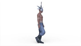 3D rendering of a walking crowned warrior with unique designs.　Not AI-generated material - Powered by Shutterstock - Get 15% off with code: PIKWIZARD15