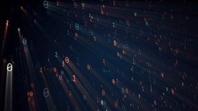 abstract animation of binary code digits with glowing rays, 4k tech animated template - Powered by Shutterstock - Get 15% off with code: PIKWIZARD15