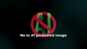 Indicating prohibition or warning against AI. AI crossed out with a red circle. Stop AI No Artificial Intelligence. Concept anti AI. 3D Illustration - Powered by Shutterstock - Get 15% off with code: PIKWIZARD15