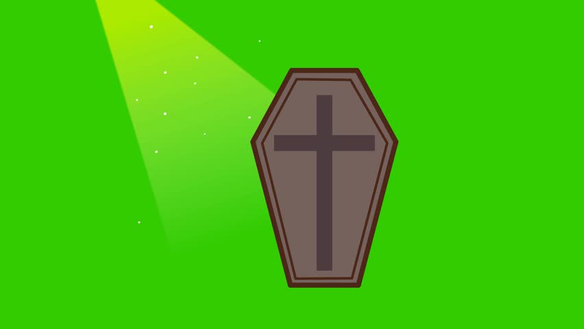 Animated Halloween Dracula Hand Standing Out of Coffin - Green Screen