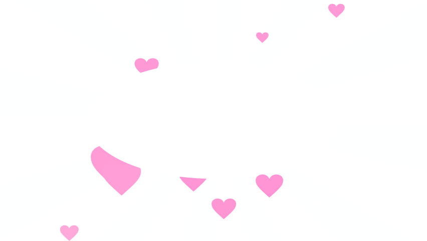 Concentrated lines, pink hearts, and glittering frame animation, alpha channel