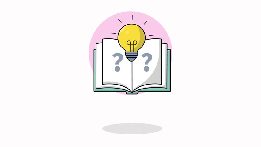 4K Book with Lightbulb. Power of Knowledge Concept Animation Video