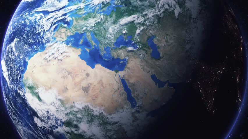 Zooming in on Netanya, Israel frome space - Perfect for Travel Intros and Backgrounds. Realistic 3D Animation.