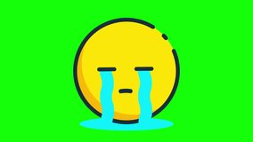 2D emoji loudly crying face animated icon. 4K animated icon on green screen background. Loop. - Powered by Shutterstock - Get 15% off with code: PIKWIZARD15