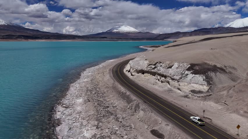 Stunning aerial footage of Laguna Verde South America
