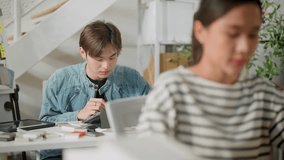 casual good vibe smile laugh conversation brainstorm ideas sharing marketing analysis stretegy talk moment discussion casual cloth Small group of business people working together at the office - Powered by Shutterstock - Get 15% off with code: PIKWIZARD15