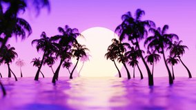 Vaporwave Palm in The Ocean 3D Rendering - Powered by Shutterstock - Get 15% off with code: PIKWIZARD15