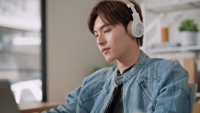 happiness cheerful creative male man listening music while design new project house design in modern office interior architect interior designer working with good vibe in office smart thinking active - Powered by Shutterstock - Get 15% off with code: PIKWIZARD15