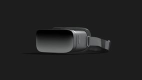 Black virtual reality goggles mockup, zoom inside animation, 4k, 3d rendering. Game headset or illusion glasses for interactive, 4k, dark background. Visor device augmented. 3D Illustration - Powered by Shutterstock - Get 15% off with code: PIKWIZARD15