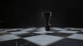 Dramatic Chess Pawn Falling on Chessboard Close-Up - Powered by Shutterstock - Get 15% off with code: PIKWIZARD15