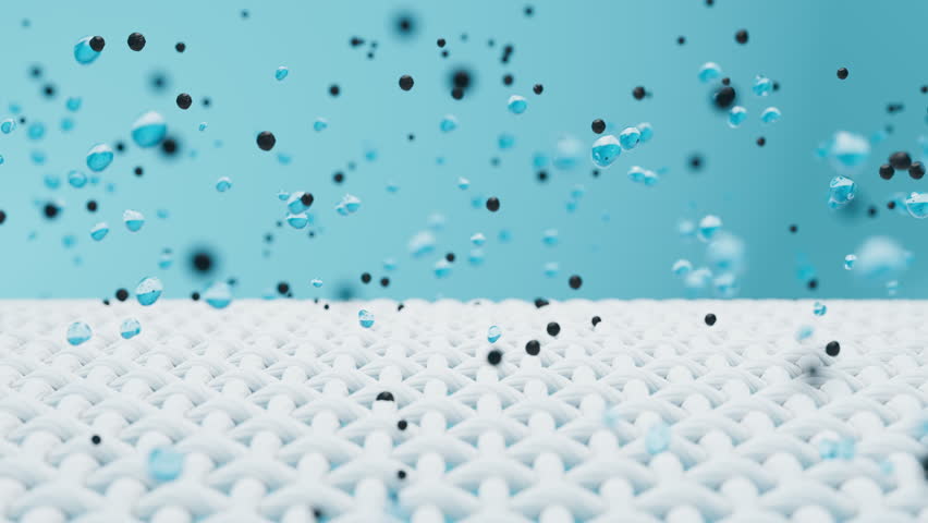Water drops fall on white fabric with dirt and clean dirt from cloth. Washing concept. 3d render
