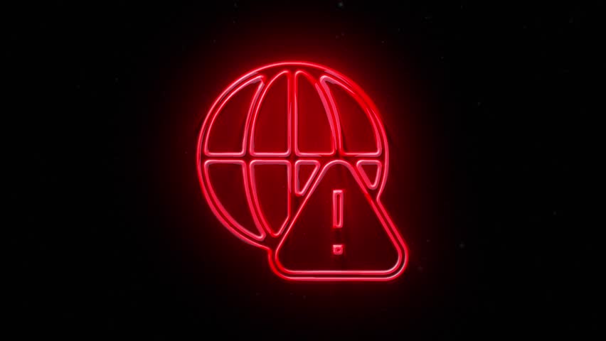 No internet connection icon on red