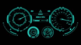 Speedometer Glowing User Interface, Futuristic animation of a glowing speedometer user interface for vehicles and technology visuals. - Powered by Shutterstock - Get 15% off with code: PIKWIZARD15