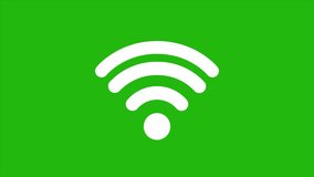 Animation of a WiFi signal icon on a green screen background - Powered by Shutterstock - Get 15% off with code: PIKWIZARD15