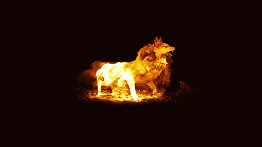 Wolf Intro Effect Animation. Elegant Logo Wolf Spirit HD. Particle Wolf Logo Intro Animation. Effect Animal Spirit Energy