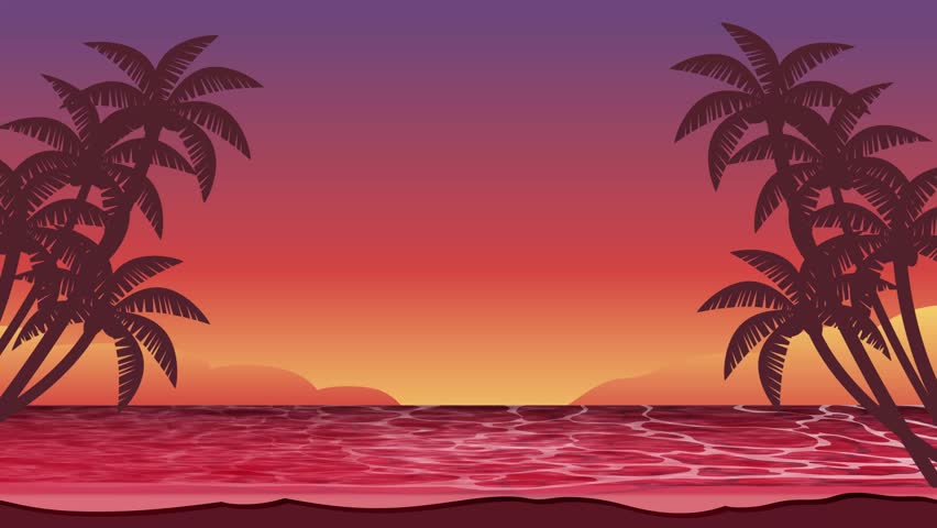 Sunset on the beach where you can see the starry sky in the tropical summer