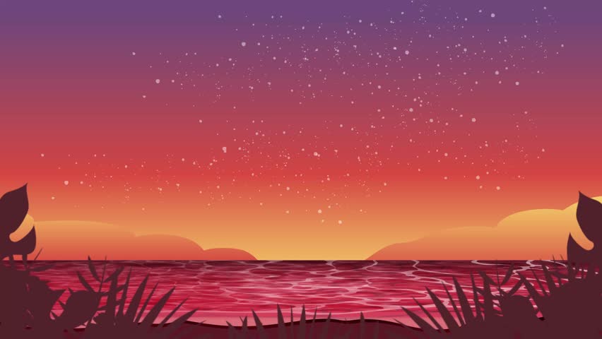 Sunset on the beach where you can see the starry sky in the tropical summer