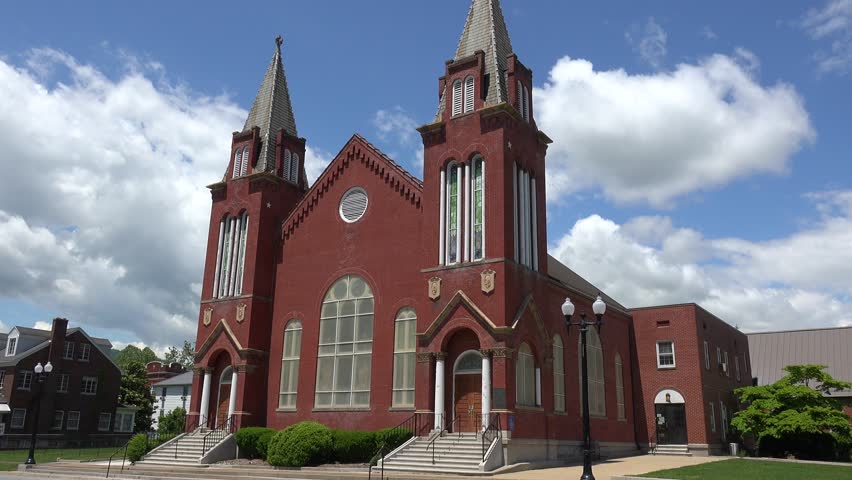 West virginia - 7.5.2025 - exteriors of a historic church clifton forge, west virginia.