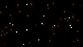 Looped glowing hearts and stars on black background motion graphics. - Powered by Shutterstock - Get 15% off with code: PIKWIZARD15