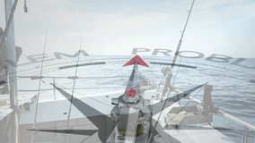 Compass pointing from PROBLEM to SOLUTION animation over fishing boat on ocean. Direction, navigation, success, guidance, journey, progress - Powered by Shutterstock - Get 15% off with code: PIKWIZARD15
