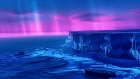 Pink Aurora Borealis over a cliffside - Powered by Shutterstock - Get 15% off with code: PIKWIZARD15